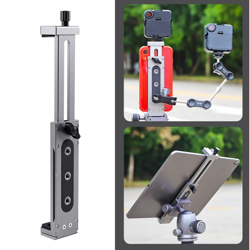 XJ-15 Universal Aluminum Alloy Tablet Phone Stand Holder Clip Tripod Adjustable Bracket For Mobile Phones Ipro Tablets 12.9in