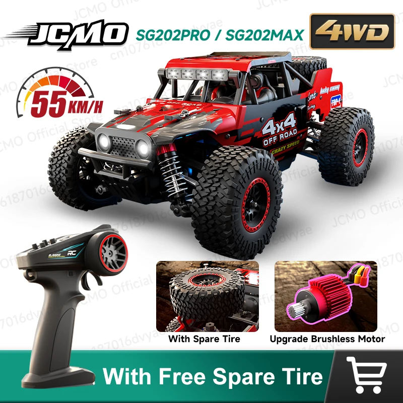 

JCMO SG202 MAX Высокоскоростной гоночный автомобиль 4WD Power Бесщеточный двигатель Независимость Подвесные амортизаторы Вакуумные внедорожные шины Радиоуправляемый автомобиль