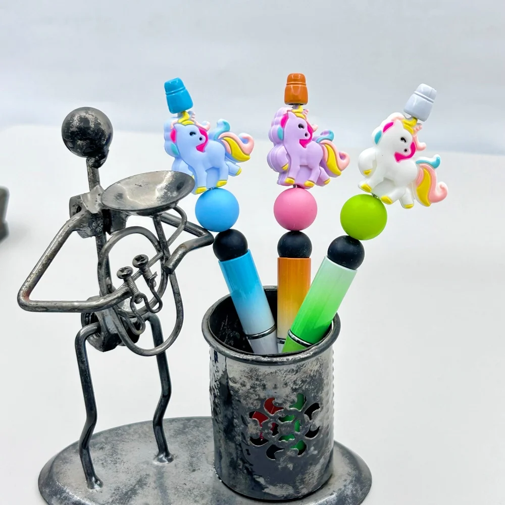 10pcs Cartoon Animal Silicone Beads DIY Jewelry Making Necklaces Bracelets Silicone Focal Beads For Pens Keychain Bag Charms