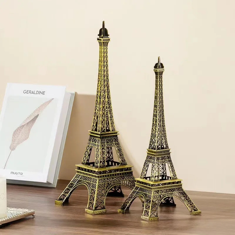 Bronze Paris EIFFEL Tower โลหะหัตถกรรมอุปกรณ์ตกแต่งบ้าน Figurine รูปปั้นของที่ระลึกการออกแบบตกแต่งภายในบ้าน