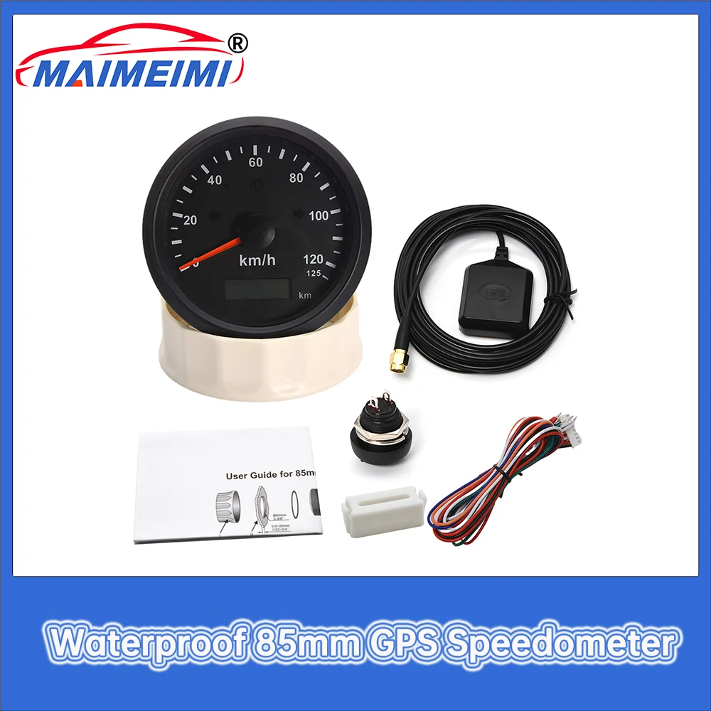 

Водонепроницаемый 85 мм GPS спидометр 0-125 км/ч цифровой указатель скорости для автомобиля, лодки, яхты, всего пробега