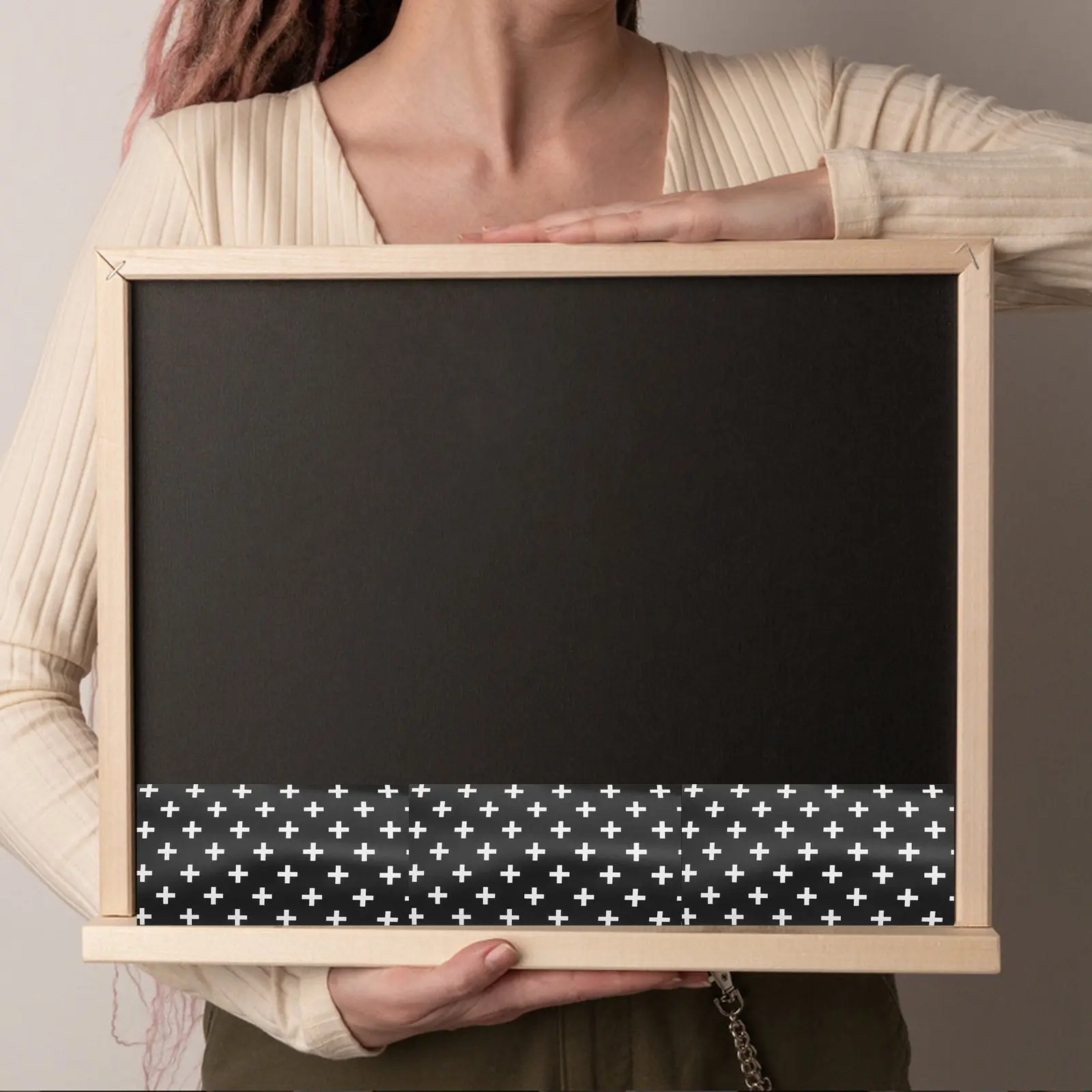 1 rouleau de bordures décoratives pour tableau d'affichage, à motif croisé festonné, auto-adhésives, pour salle de classe et école à domicile