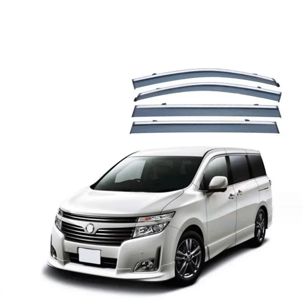Window Visor Rain Exterior Part Body Kit Accessories For Nissan Elgrand 2009 2010 2011 2012 2013 2014 2015 2016 2017 2018-2023