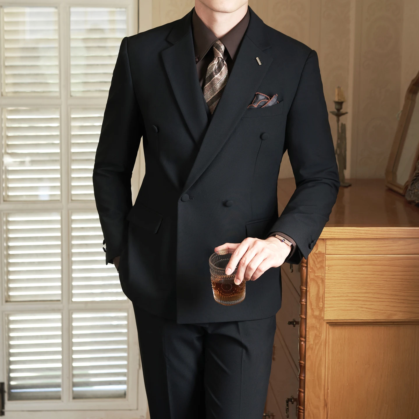 Gentleman Suit Men's British Business Casual Suit Man Wedding Groom Dress
