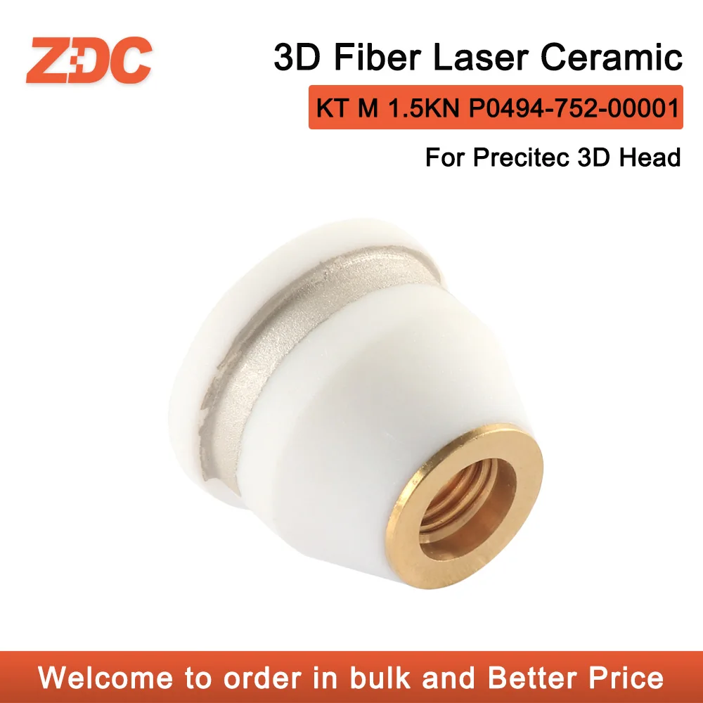 ZDC 3D Laser Ceramic KT M1.5ins KN Ceramic Part Nozzle Holder For Precitec P0494-752-00001 D17 H14M6