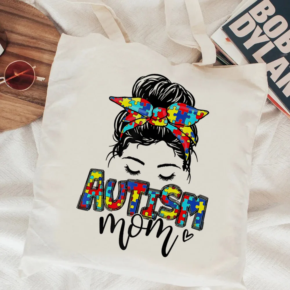 Autism shopping bag bolsa handbag recycle bag bolsas de tela tote shopper bag fabric cloth jute bolsa compra cabas