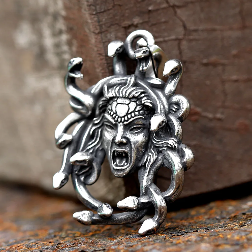 Neues Design 316l Edelstahl Herren Medusa Anhänger Halskette Vintage Accessoires Mode Party Geschenk versand kostenfrei