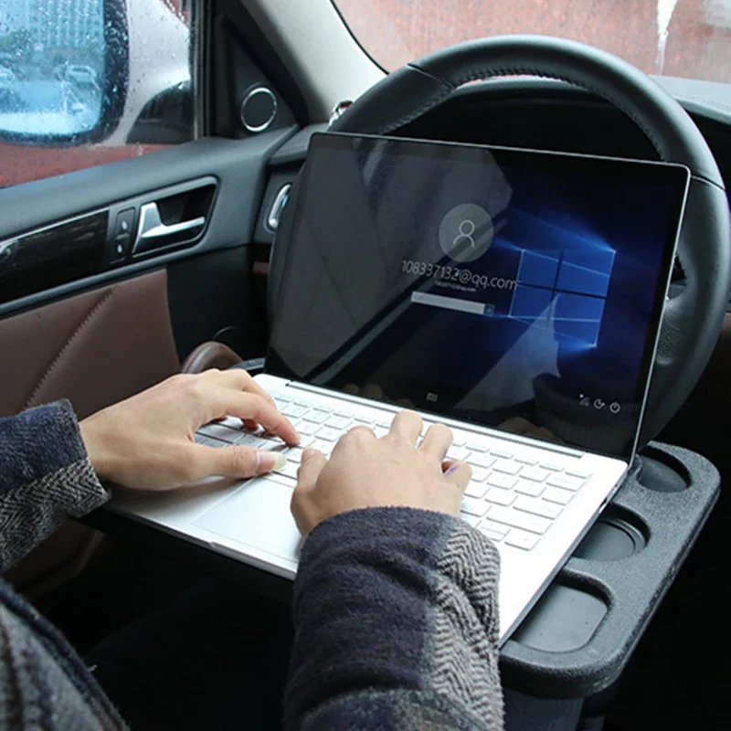 Car Steering Wheel Dining Table Tray Car Table Car Multi-functional Dinner Plate Steering Wheel Rack Plastic Card Table