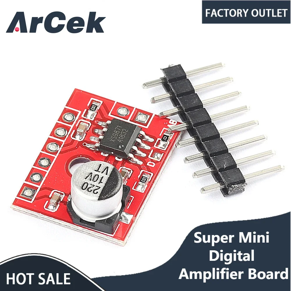 Super Mini Digital Amplifier Board 1* 5W Class D Digital 2.5V To 5.5V Power Amplifier Board Efficient Class AB D Optional