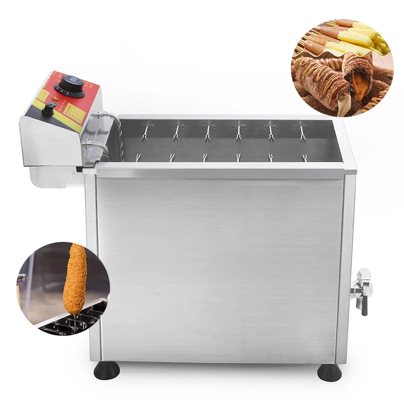 Cheese Hot Dog Sticks Fryer Commercial Large Capacity Electric Deep Korean Corn Dog Fryer Machine 220V/110V