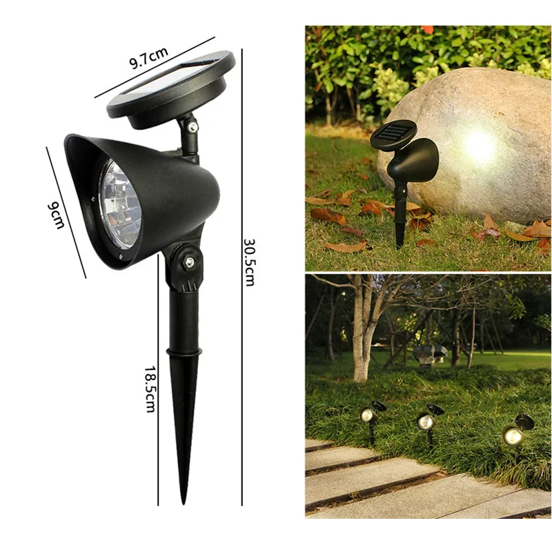 1pcs 4LED Outdoor Led Solar Spotlight IP65 Waterproof for Lawn Courtyard Park Pathway Landscape Solar Spotlight Garden Lights