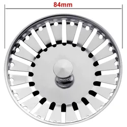 Tapón para colador de fregadero de cocina, Material de acero inoxidable, ajuste perfecto para fregaderos de 84mm, 86, 3mm, accesorios de cocina, drenaje de piso antiobstrucción