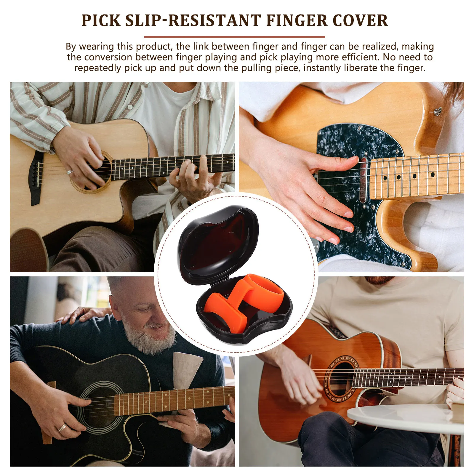 

Guitar Plectrum Holder Antiskid Storage Cover Durable Multi-Function Organizer Practical Tool for Musicians Guitar Picks Cover