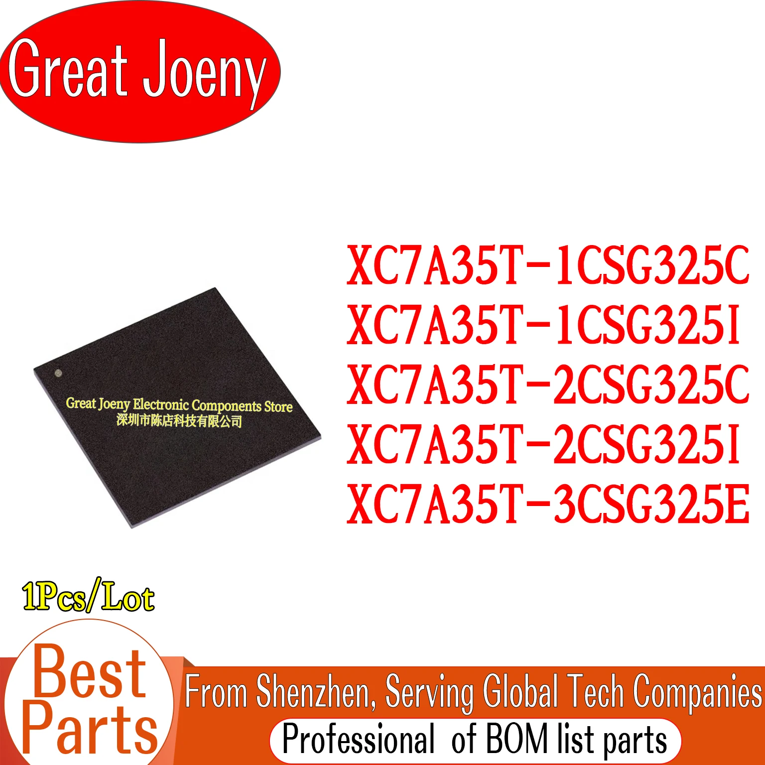 

100% New Original XC7A35T-1CSG325C XC7A35T-1CSG325I XC7A35T-2CSG325C XC7A35T-2CSG325I XC7A35T-3CSG325E IC Chipset BGA-325