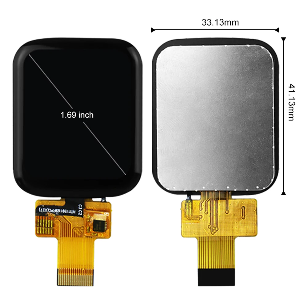 Módulo LCD TFT de 1,69 polegadas Interface SPI de 4 linhas IPS com driver ST7789V de toque capacitivo 240RGB * 280 18PIN P169H002-CTP