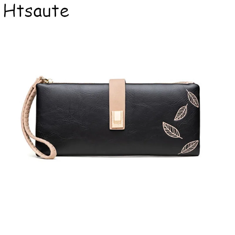 Ladies Long Wallets Fold-over Fashion Coin Purse with Phone Holder Button Clasp Bank Card & ID Card Storage Holder