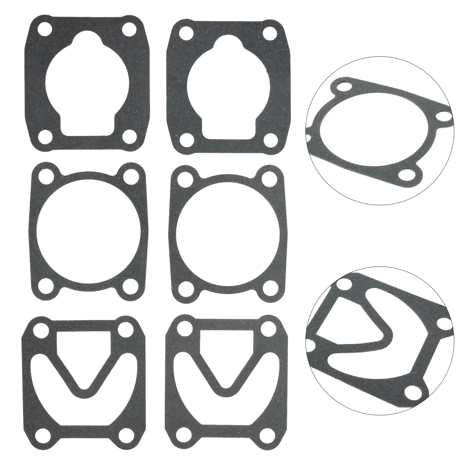 2Set 3 In 1 Air Compressor Cylinder Head Base Valve Plate Gaskets Washers Kit Plastic Black Plate Gasket 48*62mm Air Tools