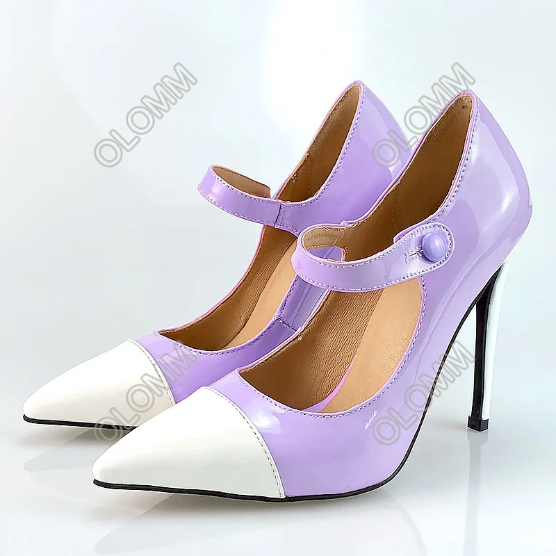 

Olomm, цветные женские блестящие туфли-лодочки ручной работы на шпильке с острым носком, великолепные 9-цветные туфли для вечеринок, женские размеры США 5-15