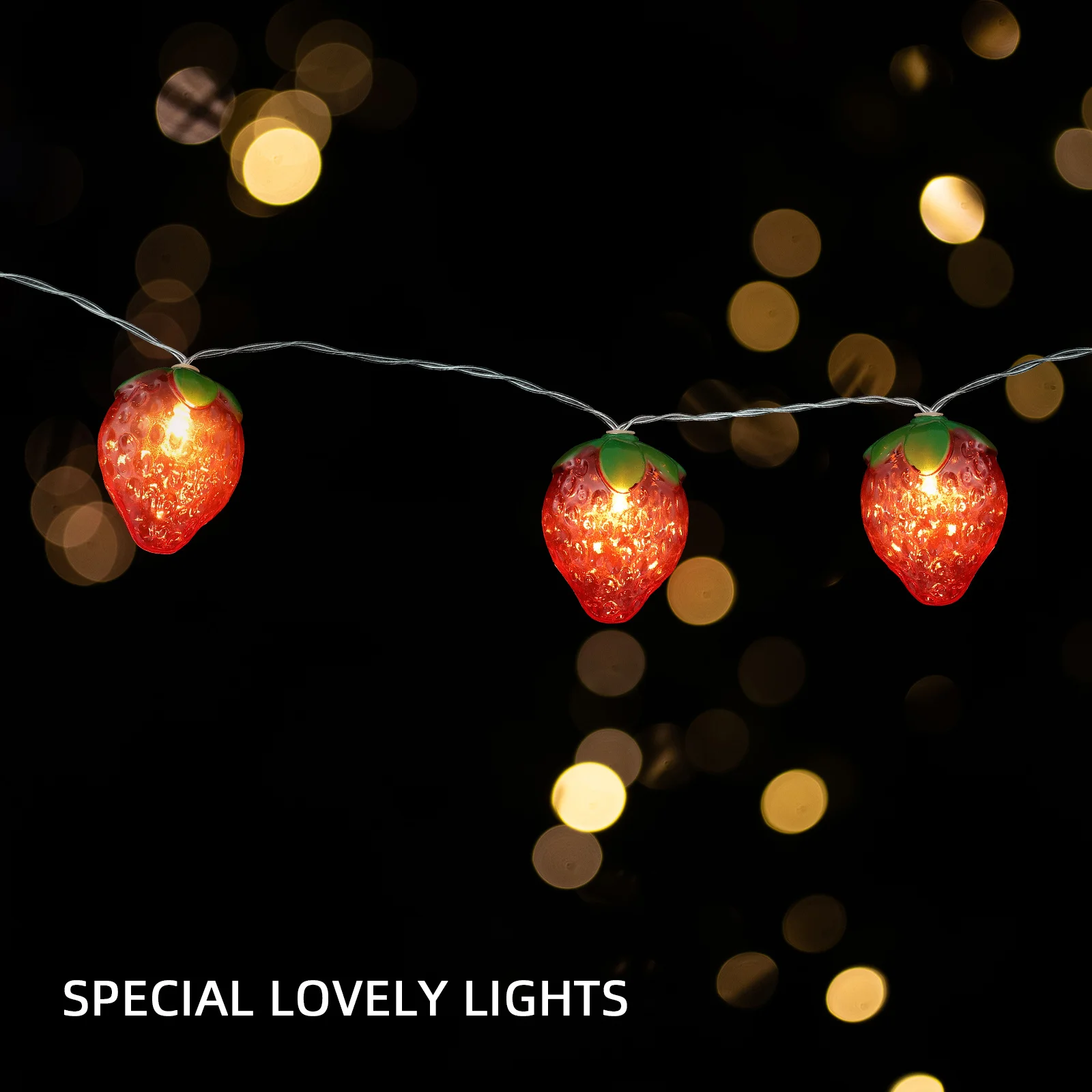أضواء سلسلة الفراولة Led الجنية ديكور الإضاءة لحفل الزفاف غرفة نوم حديقة أضواء الأسلاك النحاسية في الهواء الطلق #3
