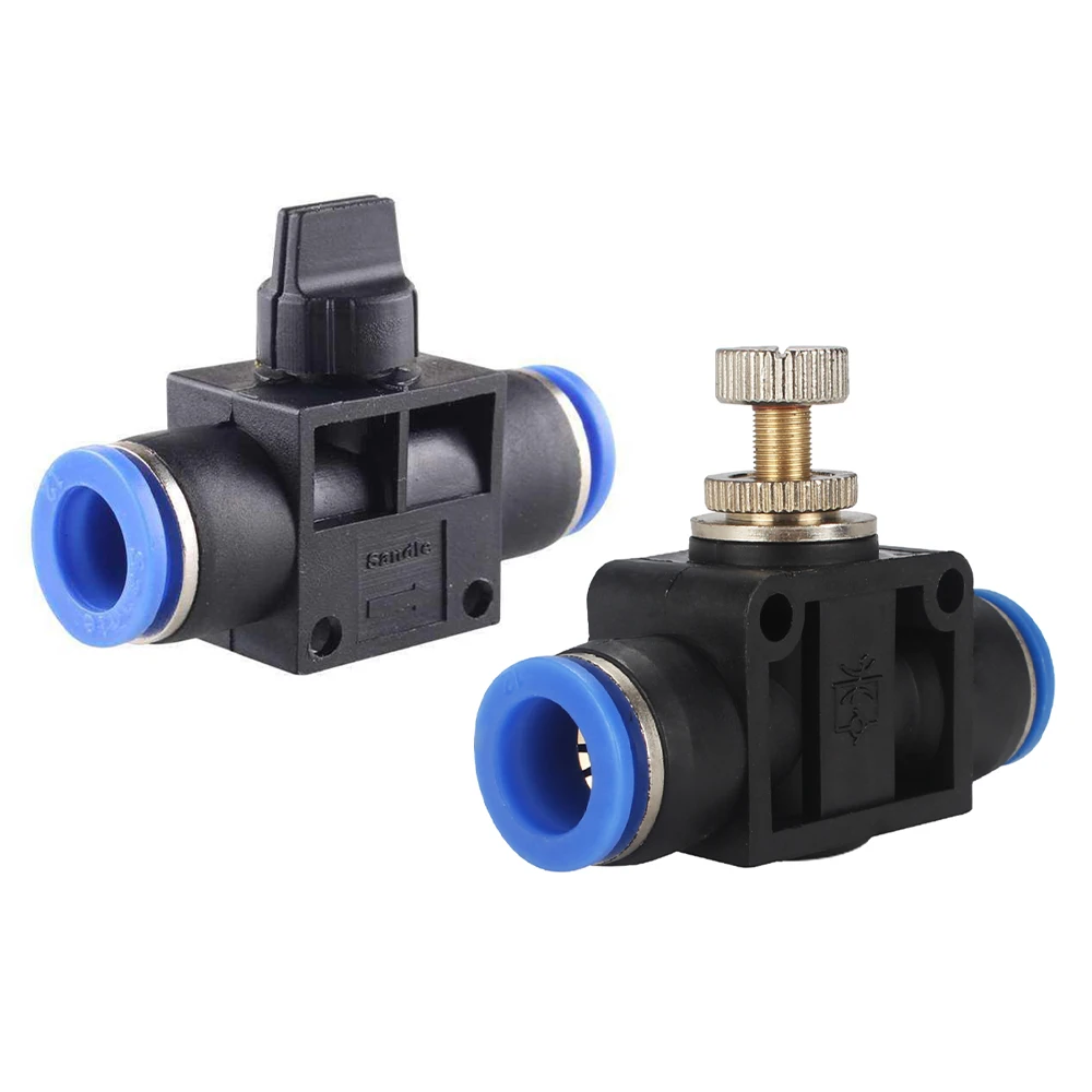 SA HVFF Pneumatic Quick Connector Pipe Valve Adjustment Hand Valve Switch Connector PU Air Hose 4 6 8 10 12mm SA-8 SA-10 HVFF-6