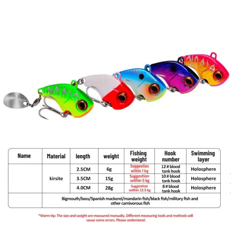 Fishing Lures Wobble Rotating Metal Vib Vibration Bait Winter Fishing 6g 15g 28g Artificial Hard Baits Spinner Spoon Lure Pesca