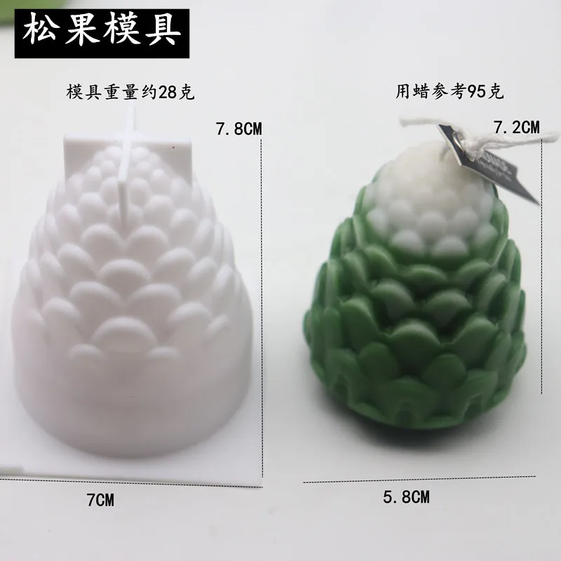 Pumpkin Apple Pine Cone Christmas Candle Shape Silicone DIY Candle Making for Soaps Aromatherapy Silicone Molds for Crafts 3d