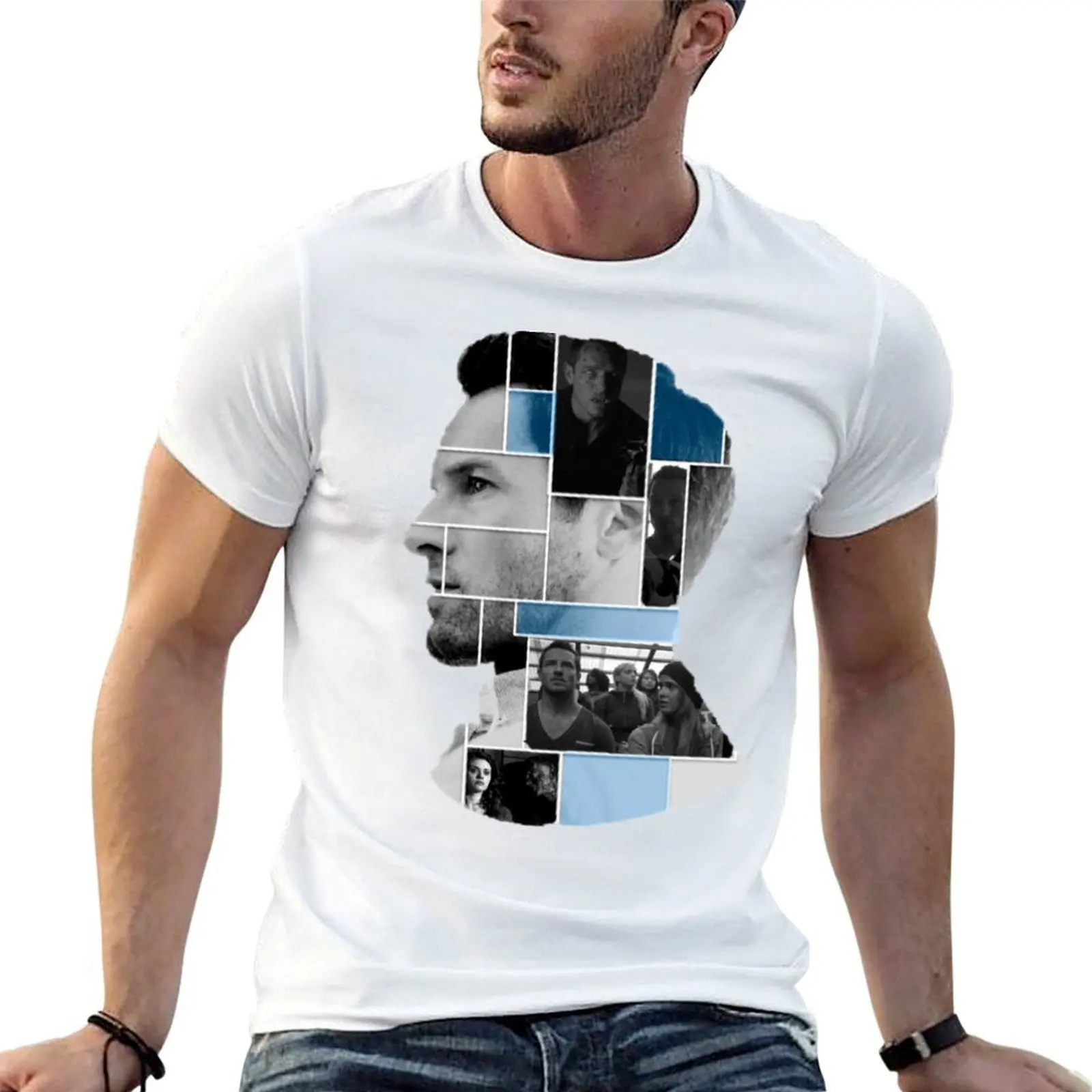 

Футболка с квадратами лица Ian Bohen, мужская дизайнерская футболка с аниме, мужские футболки, хлопковая футболка