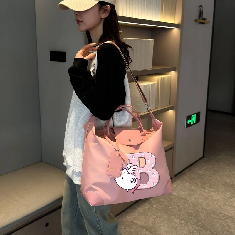 Pusheen Travel Bags Anime Fat Cats Printed Letter Carry on Luggage Women Men Shoulder Bags Kawaii Large Capacity Handbags Gift