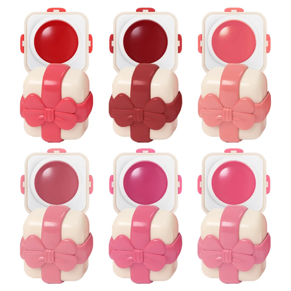 ملمع شفاه مرطب للشعر عشوائي مكون من 6 ألوان، يدوم طويلاً، سهل الاستخدام، بلسم شفاه للعناية بمكياج الشفاه هدية عيد الميلاد #4