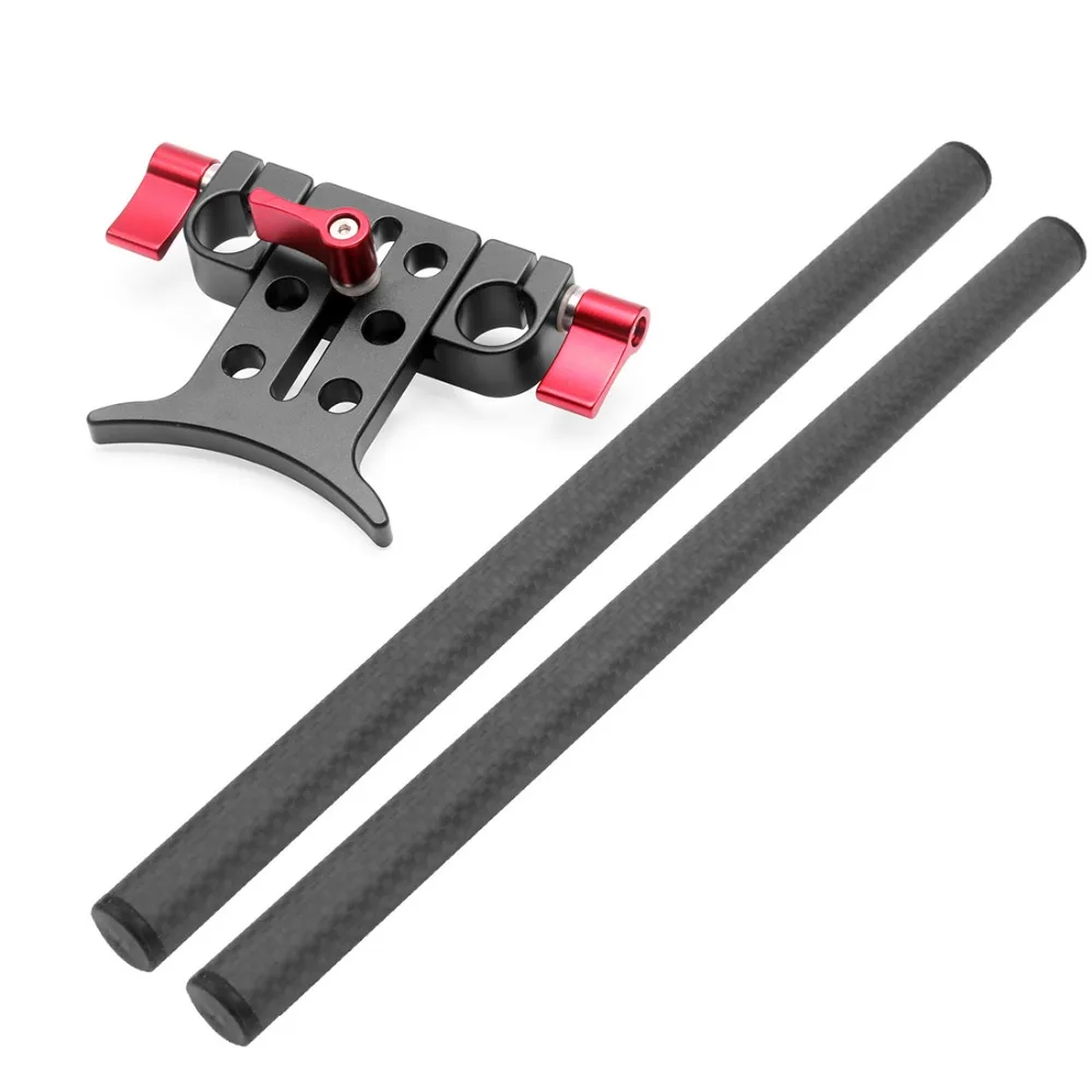 2 Stück 10cm 25cm 30cm 40cm Carbonfaserrohr mit 15mm Teleobjektivhalterung für Rig-Schienen-Klemmsystem Follow Focus SLR-Kameras – Detail 9