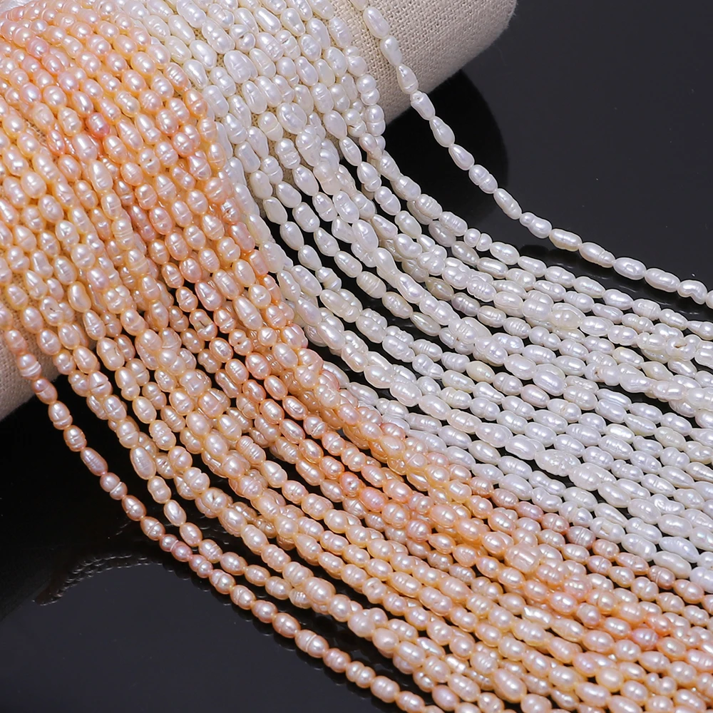 Esiyni AAA Natural Freshwater Pearl Jewelry Making Beads Rice Grain Loose Beads DIY Bracelet Necklace Jewelry Holiday Gifts