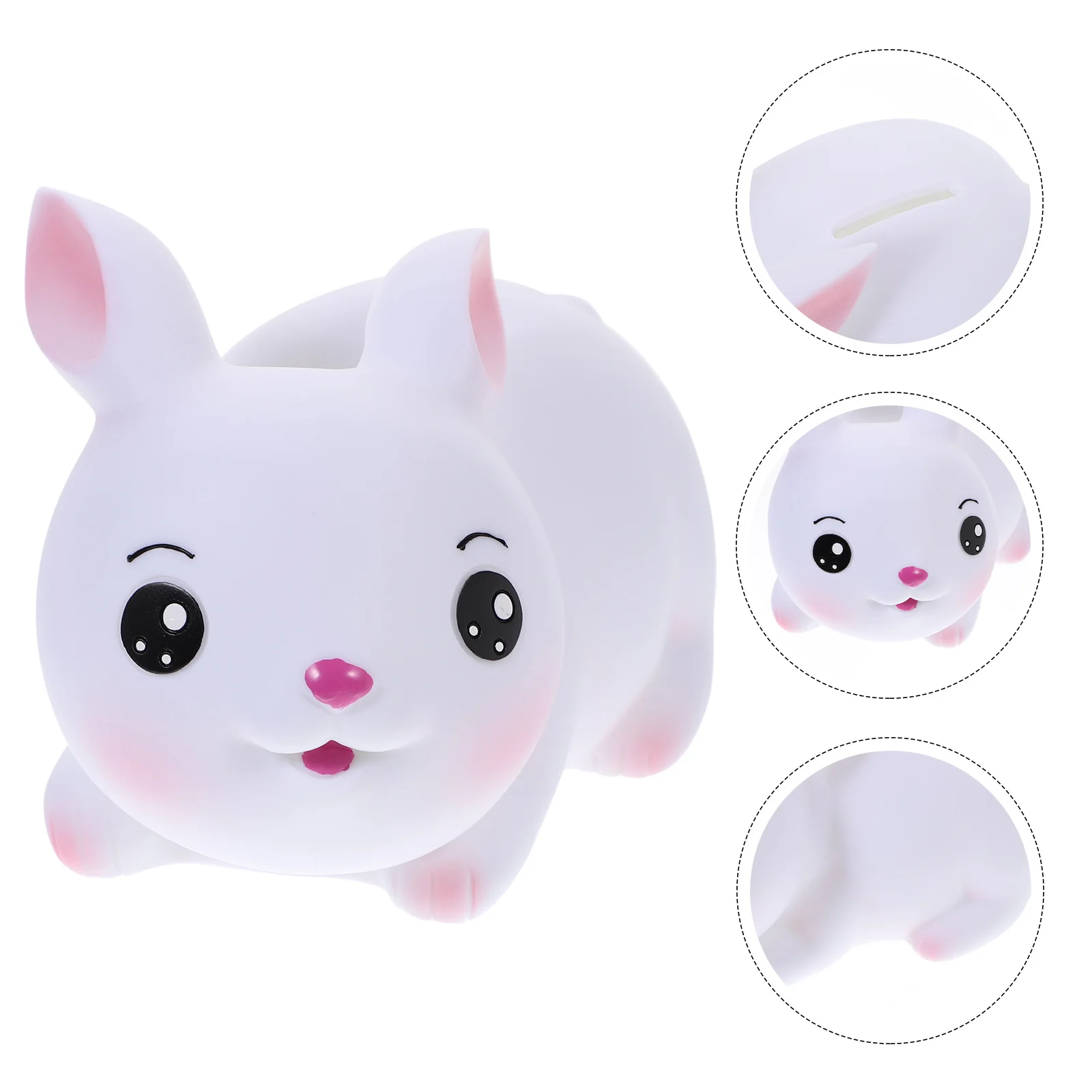 子供用貯金箱 女の子用バニーバンク 壊れないお金入れ 可愛いビニール製ウサギのおもちゃ