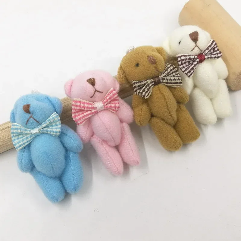 8PCS/lot 6cm Mini Joint Bear Plush toys Wedding gifts Kids Cartoon toys Christmas gifts Couple Gifts Wholesale Hot sales