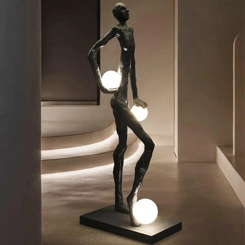Hand and foot ball humanoid sculpture floor lamp sales office model room abstract artwork decoration statue ornament wholesale