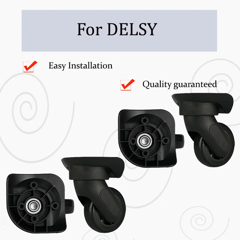 For DELSY W-166 Luggage Wheel Repair Kit Silent Rolling Replacement Wheel + Screw Tool for Repairing Broken Wheels
