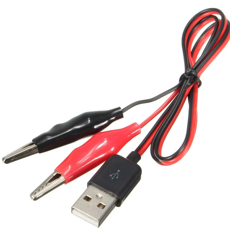 Metal Alligator Clip Crocodile Electrical Clamp for Testing Probe Crocodile Test Clip to USB Adapter Multimeter Car Home