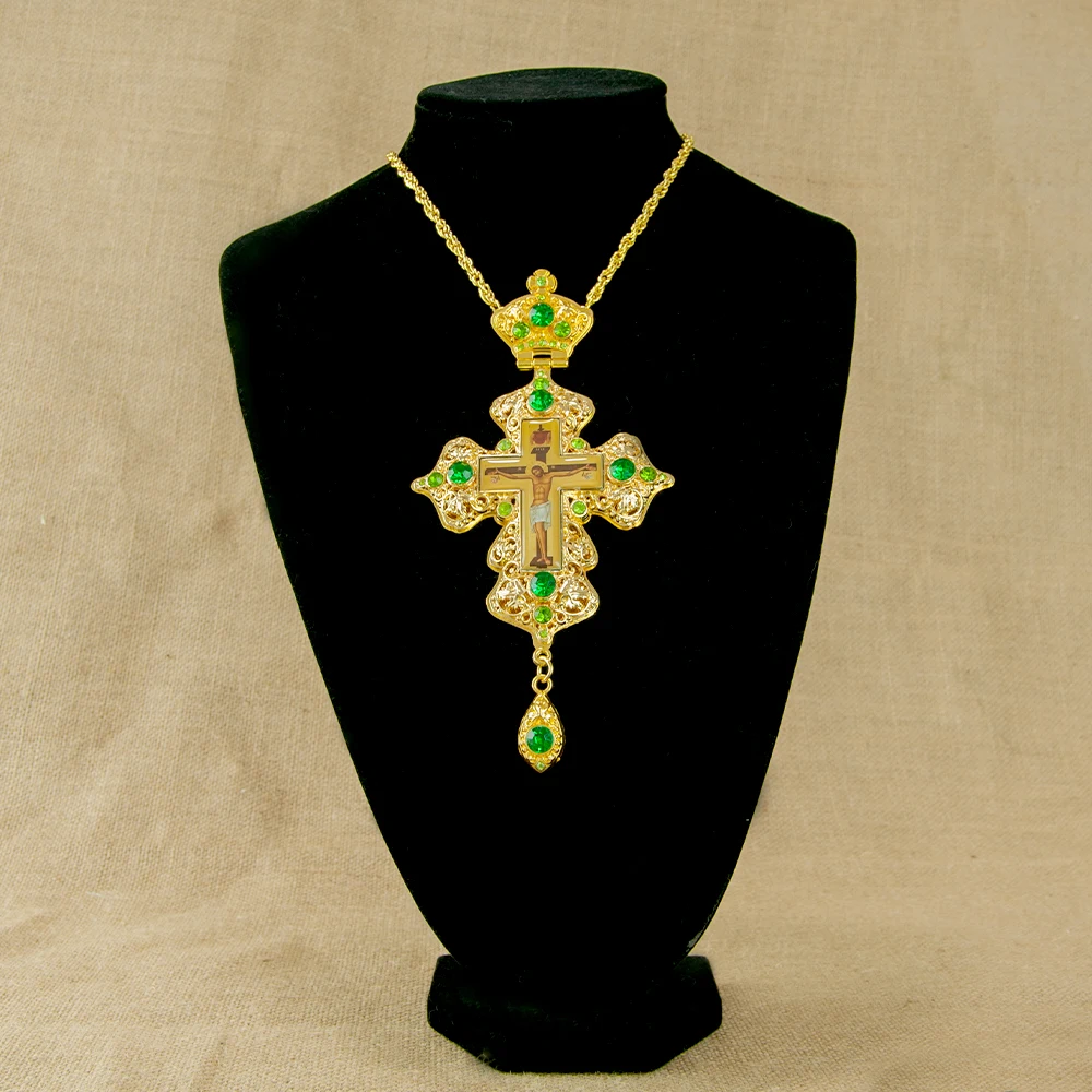 HTISOK Orthodox Cross Pendant Orthodox Jesus Pendant Orthodox Priest Pendant Zinc Alloy Gift for Priests Orthodox Jesus