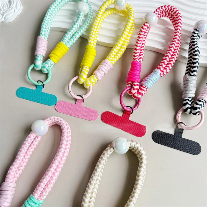 1PC Mobile Phone Lanyard Women's Short Wrist Phone Strap Phone Case Universal Strap Two Strand Dual Use Simple Hand Strap