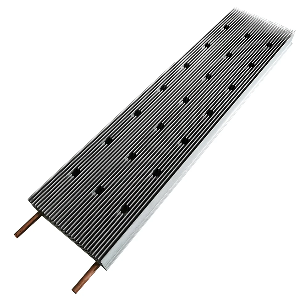 أنابيب نحاسية مدمجة مبدد حرارة لتبريد المياه 170 (عرض) * 42 (ارتفاع) * 656 (طول) مم مبرد حراري كهربائي 6000 سلسلة بالوعة حرارية لتبريد المياه