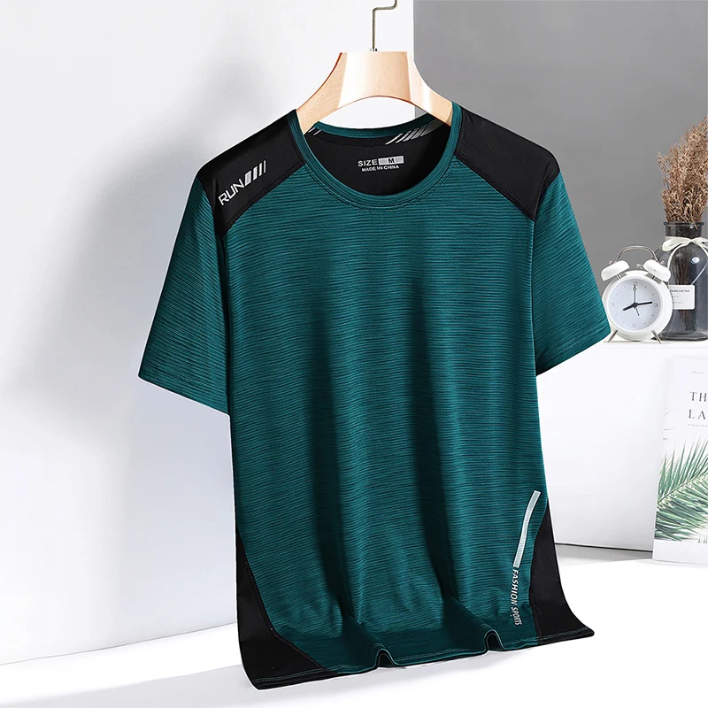 Quick-Dry GYM Sports Streetwear Fashion Oversized 3XL T Shirt Japan Style Patchwork 2023 Summer Short Sleeves Top Tees Tshirt