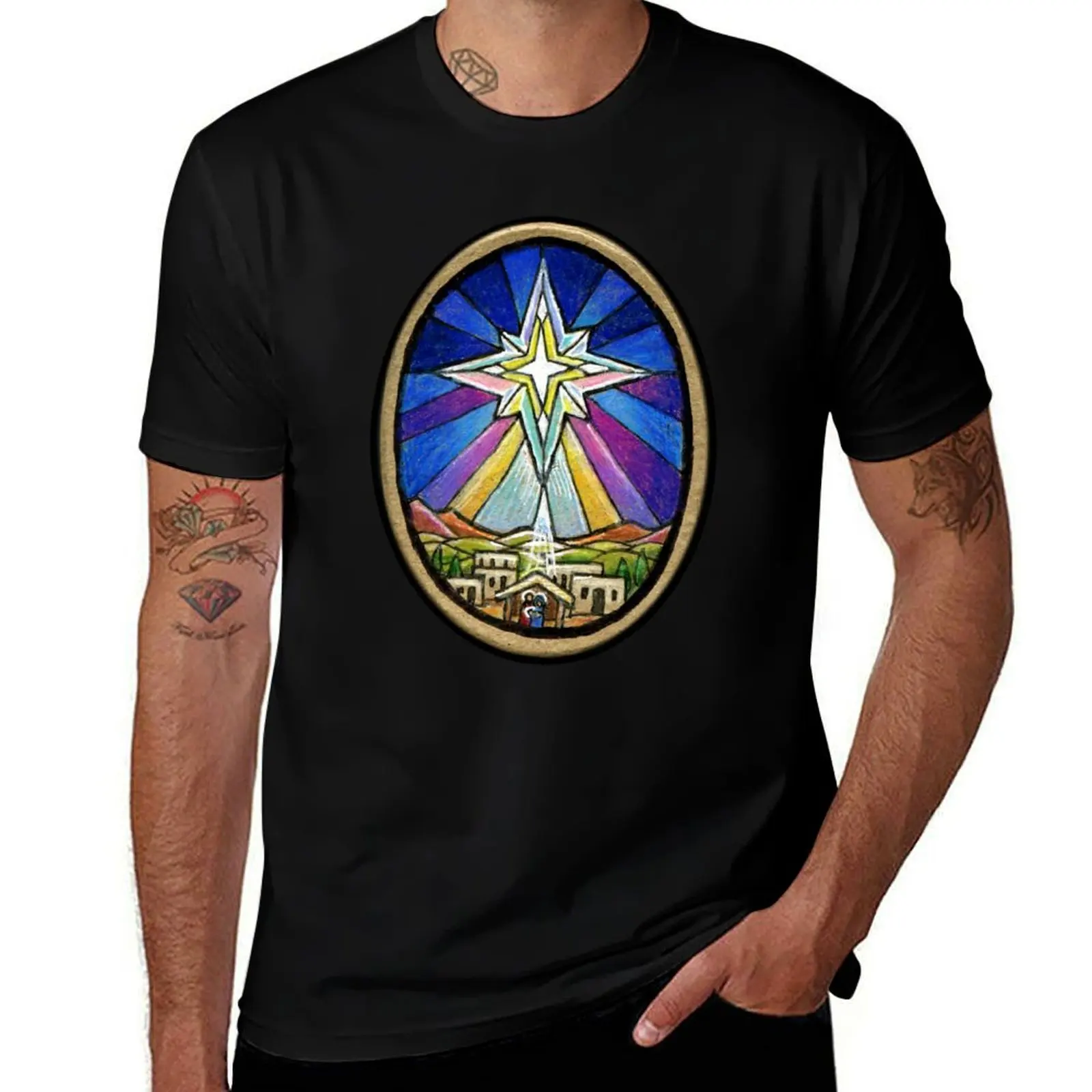 Christmas Star Over Bethlehem T-Shirt Tough Fabric Work Tee T-Shirt