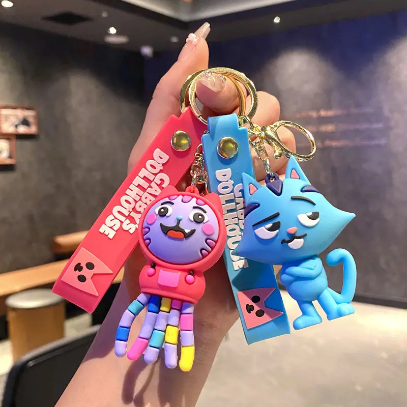 LLavero de gato, accesorios para bolso, llavero de muñeca para mujer, Gabbys, casa de muñecas, llavero de coche, Llaveros, joyería de gato de Anime, venta al por mayor