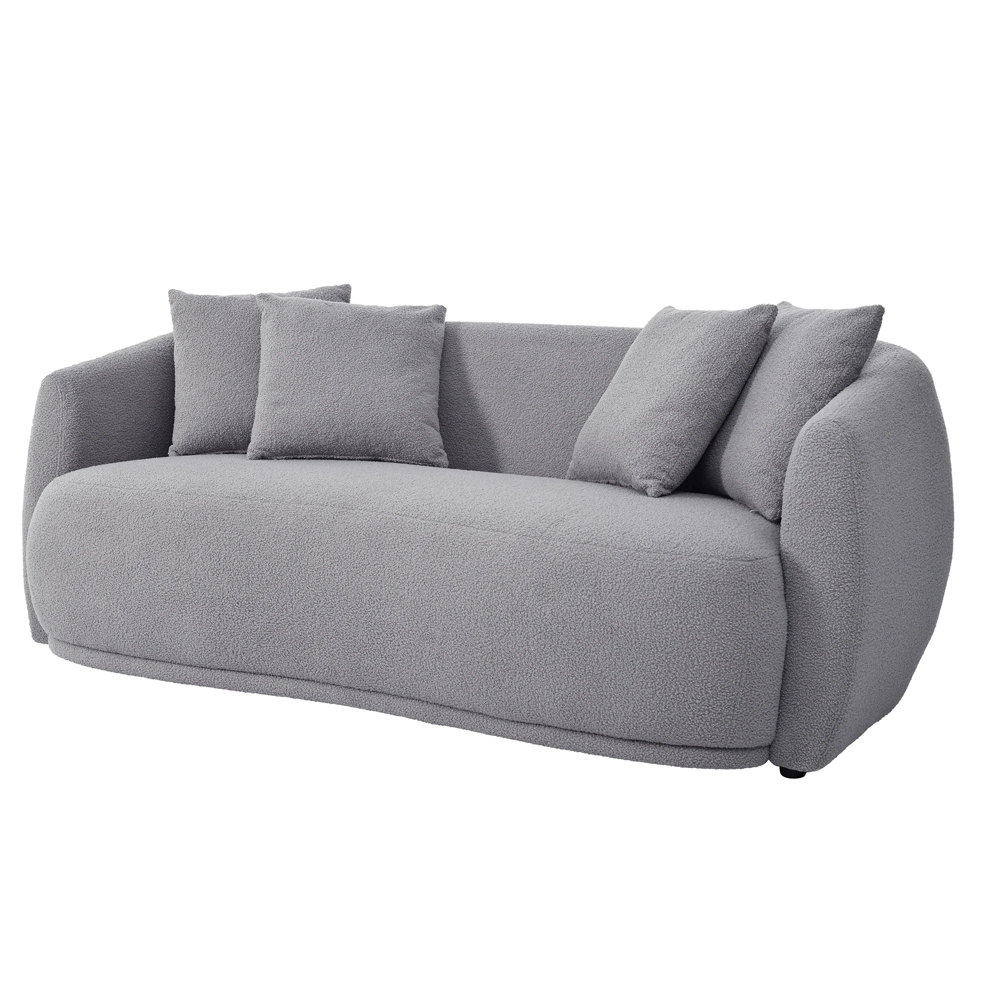 

U_Style Upholstered Sofa,Modern Arm Chair for Living Room and Bedroom,with 4 Pillows