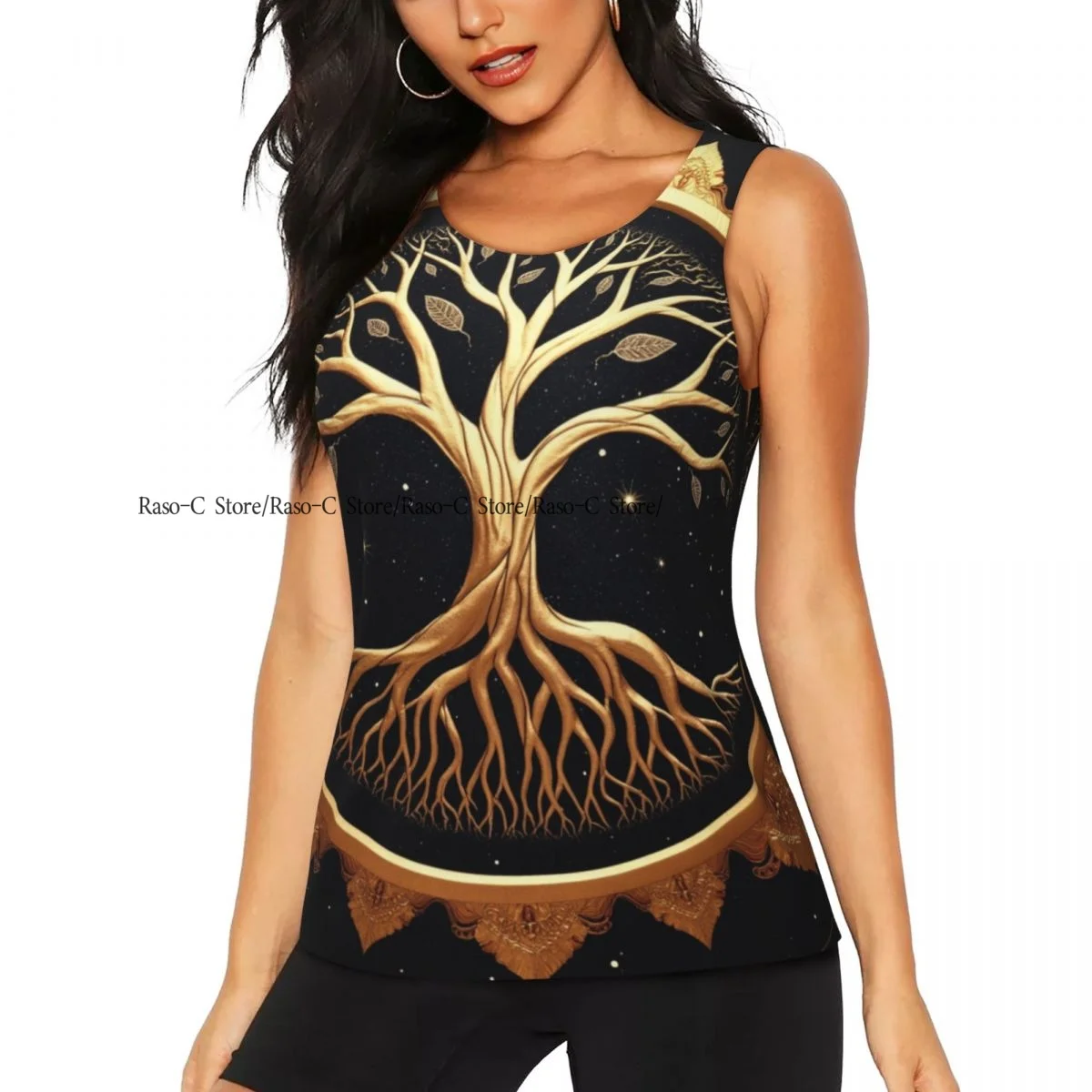 

Women Sport tank Tops Loose Yoga Tops Quick Dry Workout Sport Tops Tree Of Life Yoga Shirt