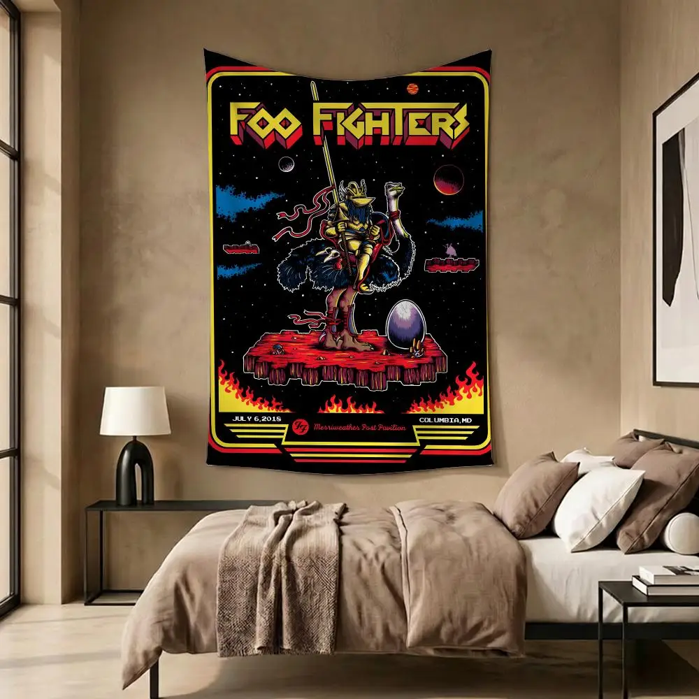 Band Music Rock Foo Fighters Tapestry Daily Soft Rectangular Wall Hanging Decor for Living Home Room