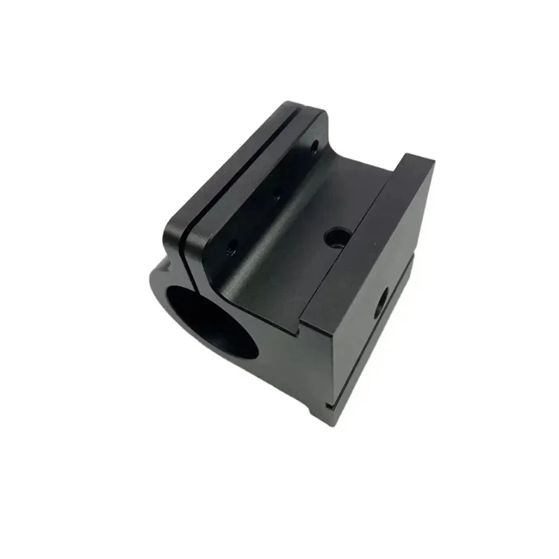 CNC machined black anodized aluminum alloy mechanical fixed connectors mechanical structural parts