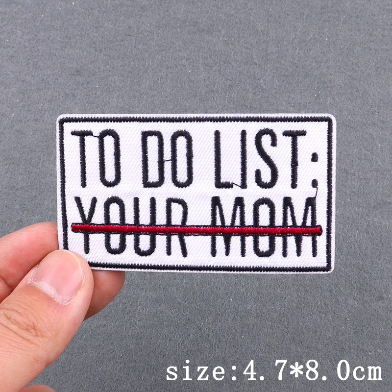 Punk Slogan Stickerei Patches Für Kleidung Buchstaben Copywriting Eisen Auf Patches Für Kleidung Auf Jeans Rucksack Hut Dekor Aufkleber – Detail 37
