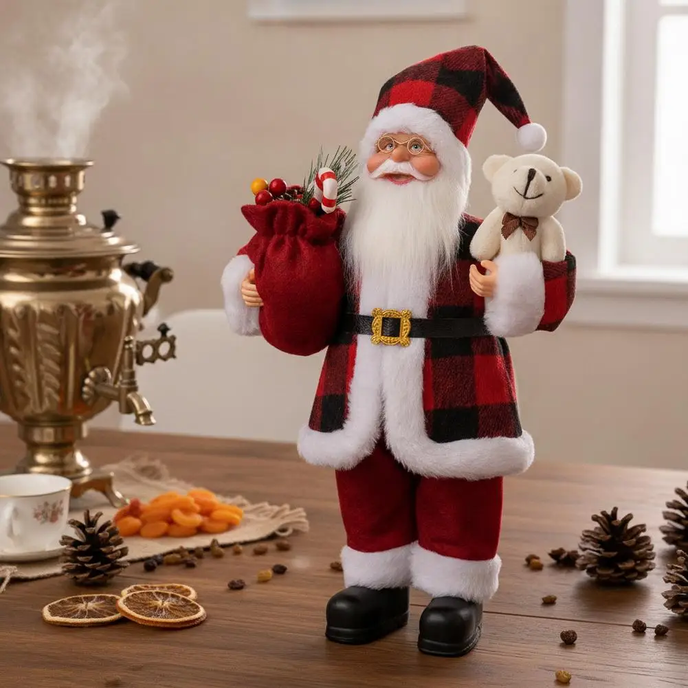 Riesige 30cm Weihnachtsmann-Plüschpuppe Weiche Weihnachtsdekoration Christbaumschmuck Party-Deko für Garten und Zuhause Neujahrsgeschenk – Detail 11