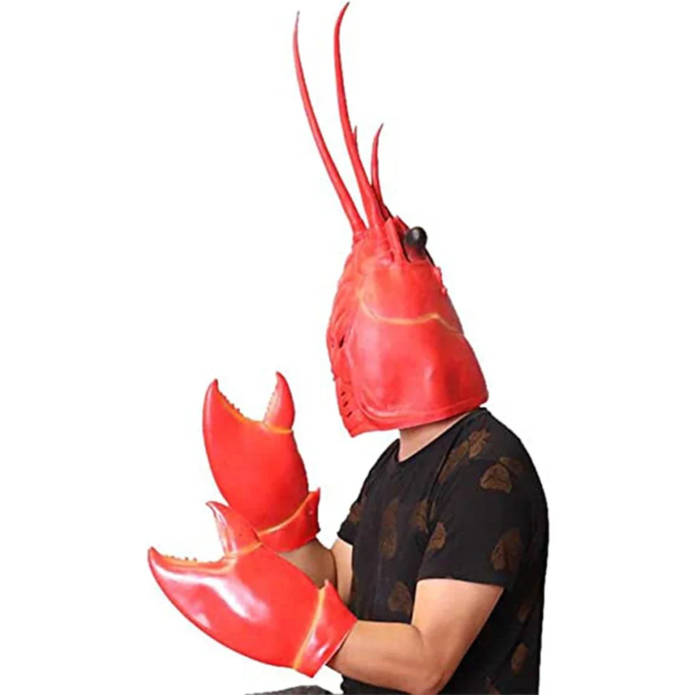 Funny Lobster Crab Claws Gloves Hands Weapon Props Halloween Cosplay Costume Latex Animal Masks Party Decoration Props Toys