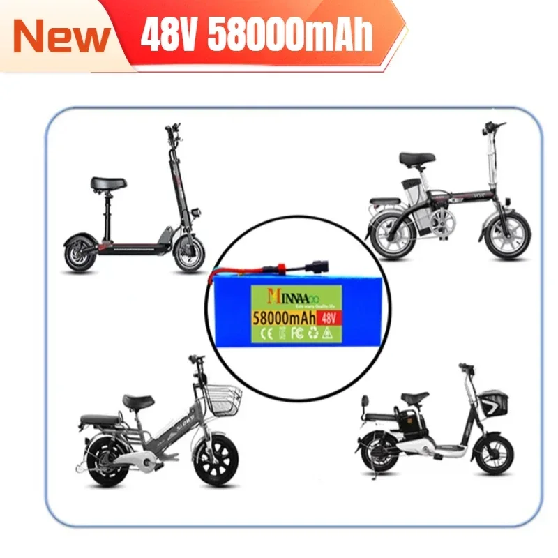 

2023 Upgraded 48V 13S3P Battery Pack 54.6V E-Bike for Electric Scooter motorcycles Rechargeable batteries With BMS + Charger